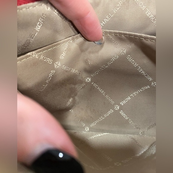 Michael Kors Jet Set Travel Bright Red Leather Wristlet - Picture 10 of 12